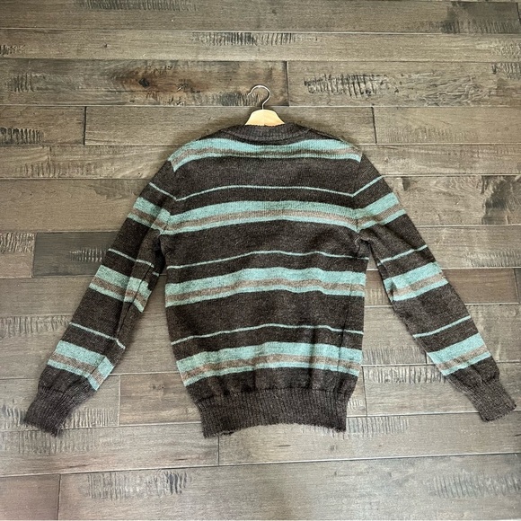 Sergio Tacchini Wool Cardigan Sweater Men’s ML Italian Striped - Picture 2 of 7